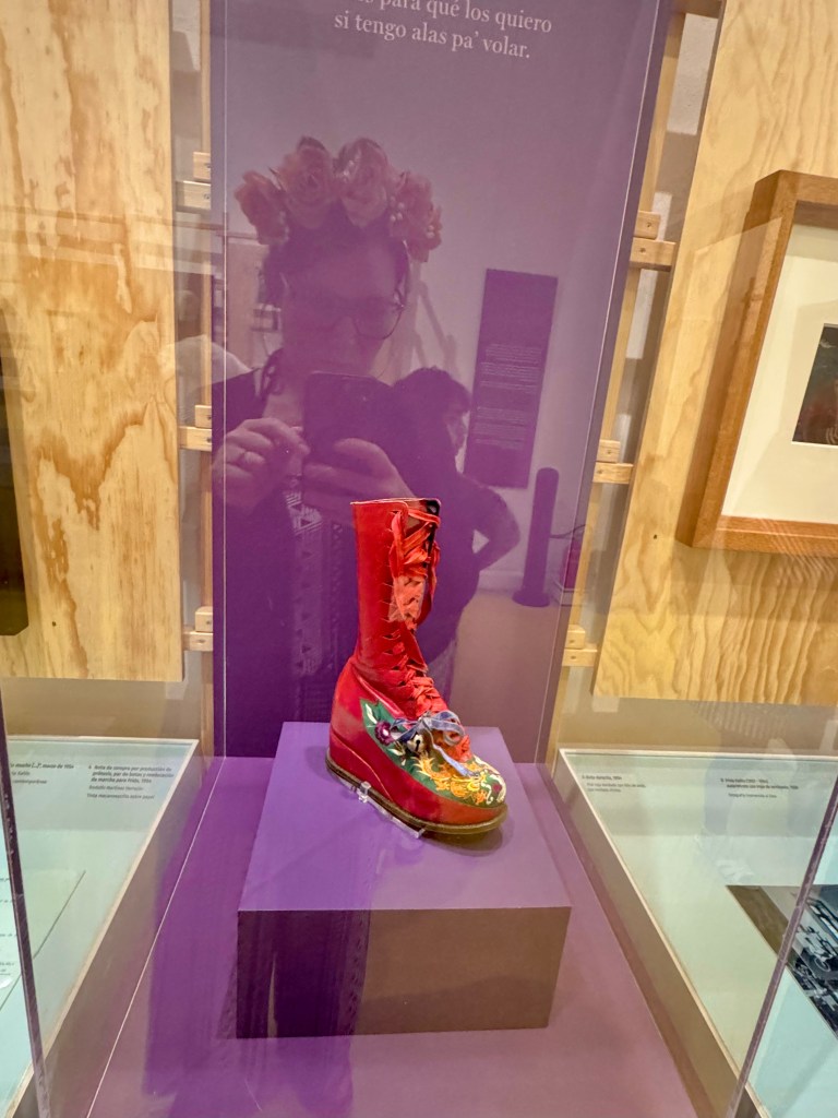 A photo of Frida Kahlo shoe at her museum in Mexico City